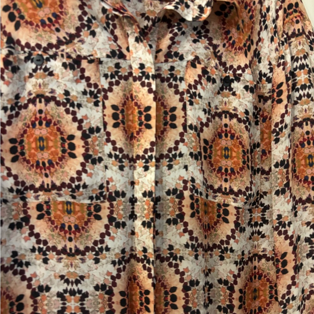 L'agence Multicolor Patterned Button-Down 100% Si… - image 2